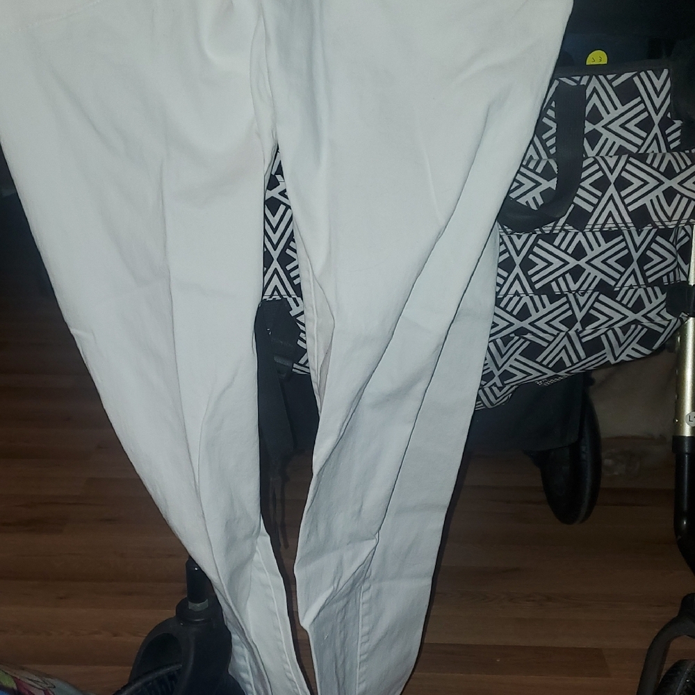 Woman Within White Straight Leg Jeans